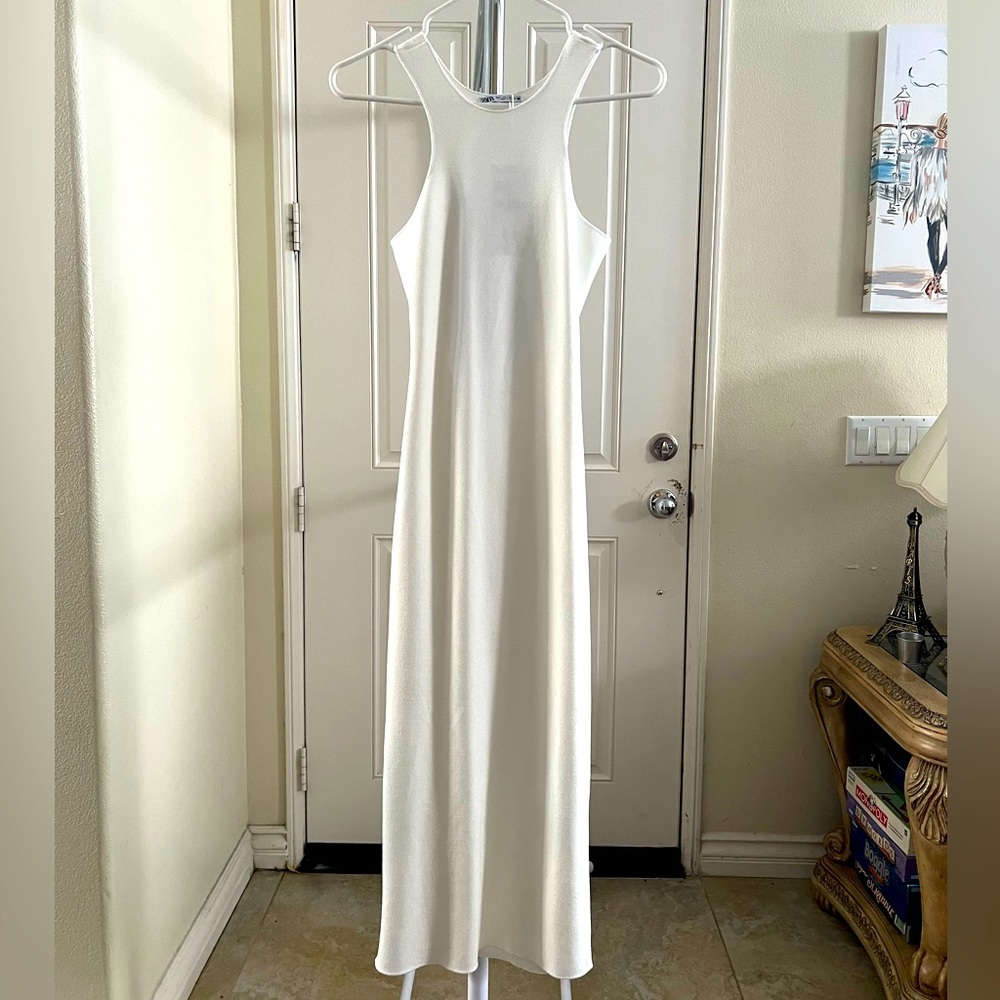 Zara White Sleeveless Maxi Dress